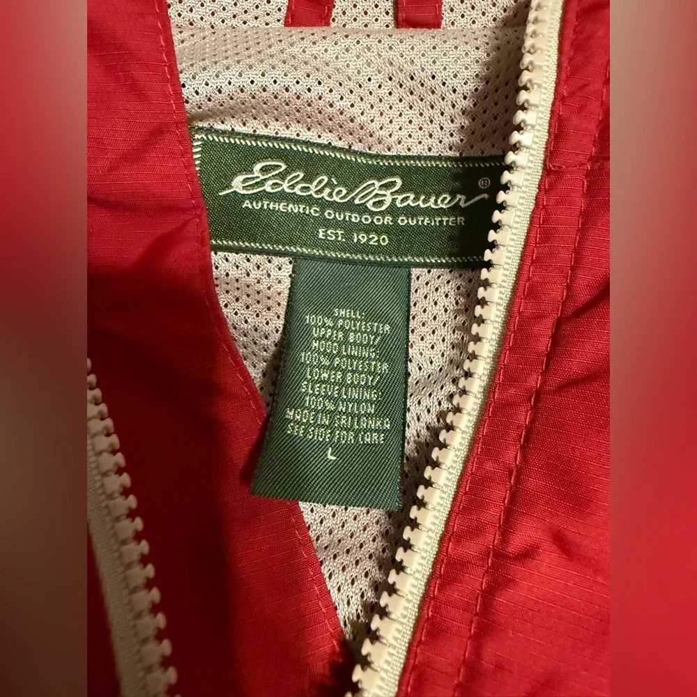 Eddie Bauer Red Zip-Up Jacket - Vintage